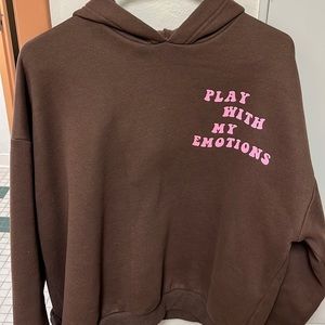 Edikted brown Play with my emotions hoodie